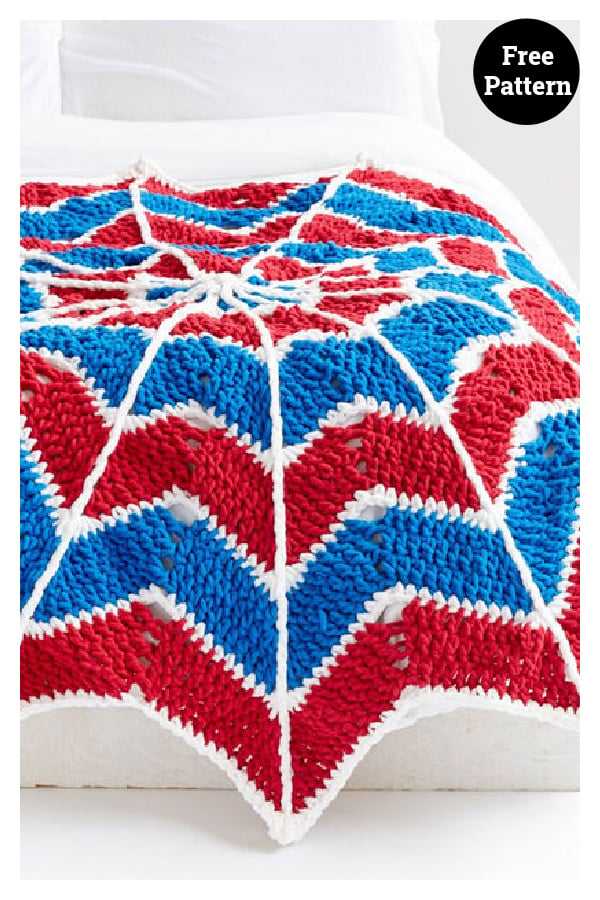 Spiderweb Blanket Free Crochet Pattern