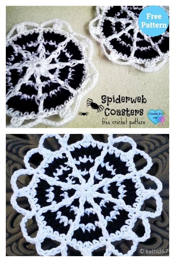 Spiderweb Coasters Free Crochet Pattern