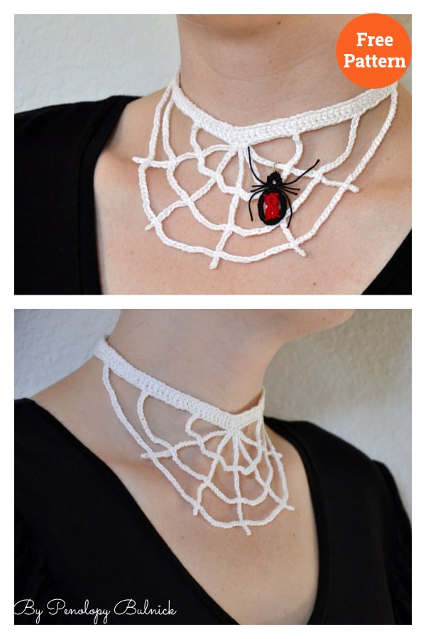 Spiderweb Necklace Free Crochet Pattern