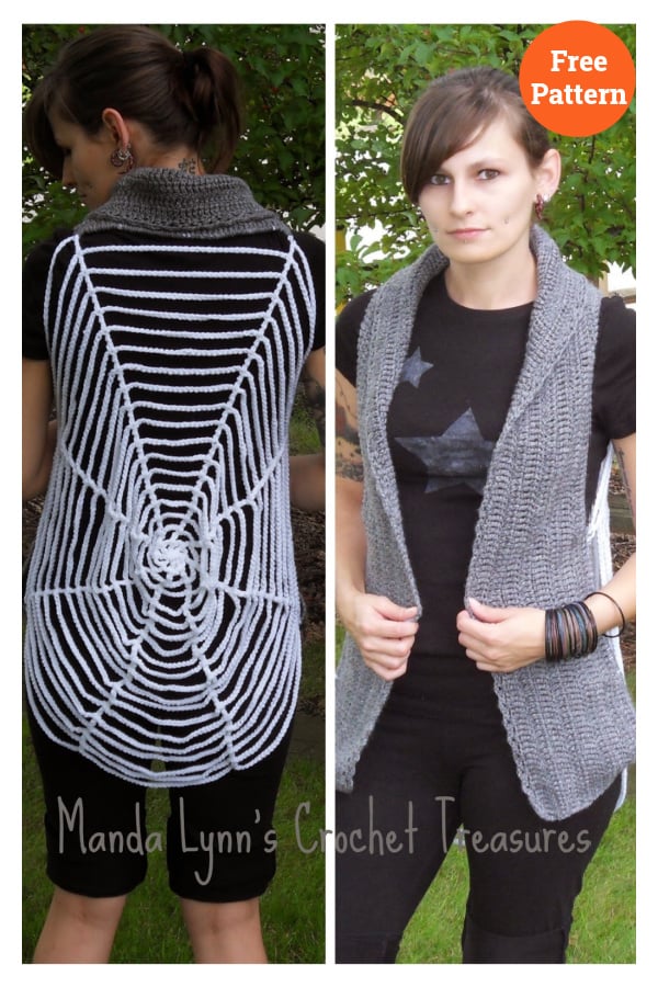 Spiderweb Vest Free Crochet Pattern