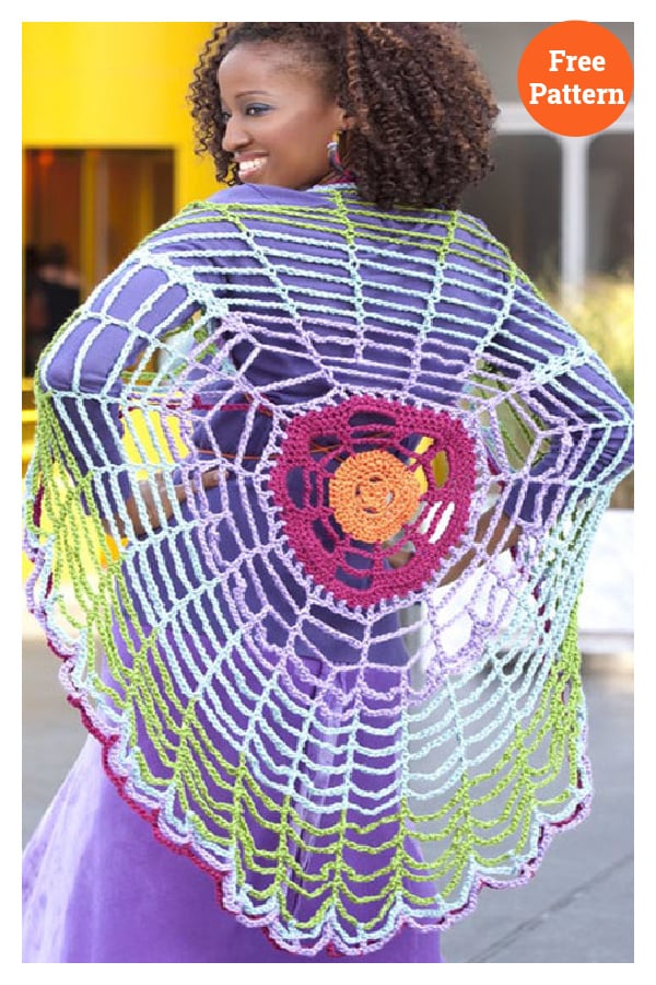 Versatile Spiderweb Circle Wrap Free Crochet Pattern 