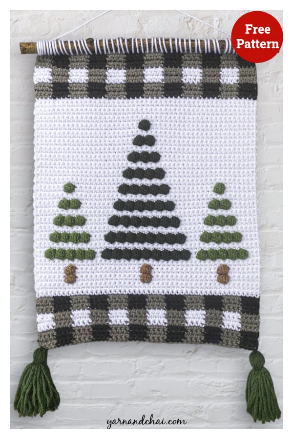 Cozy Pines Wall Hanging Free Crochet Pattern