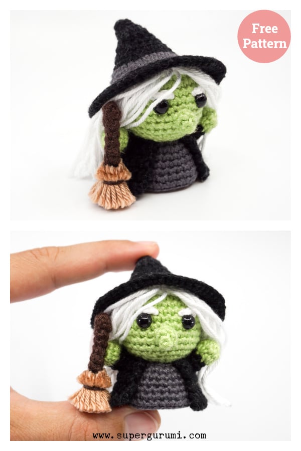 Mini Evil Witch Amigurumi Free Crochet Pattern