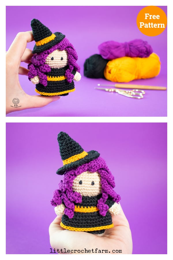 Mini Witch Amigurumi Free Crochet Pattern