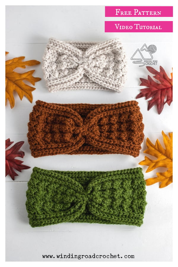 Cinched Ear Warmer Free Crochet Pattern and Video Tutorial