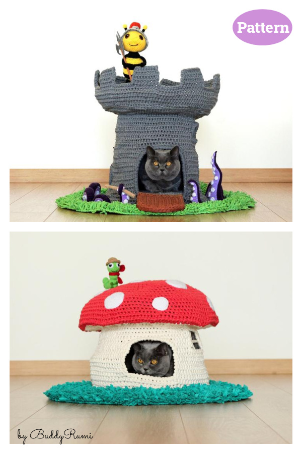 Pet Bed Cat Cave Crochet Pattern 