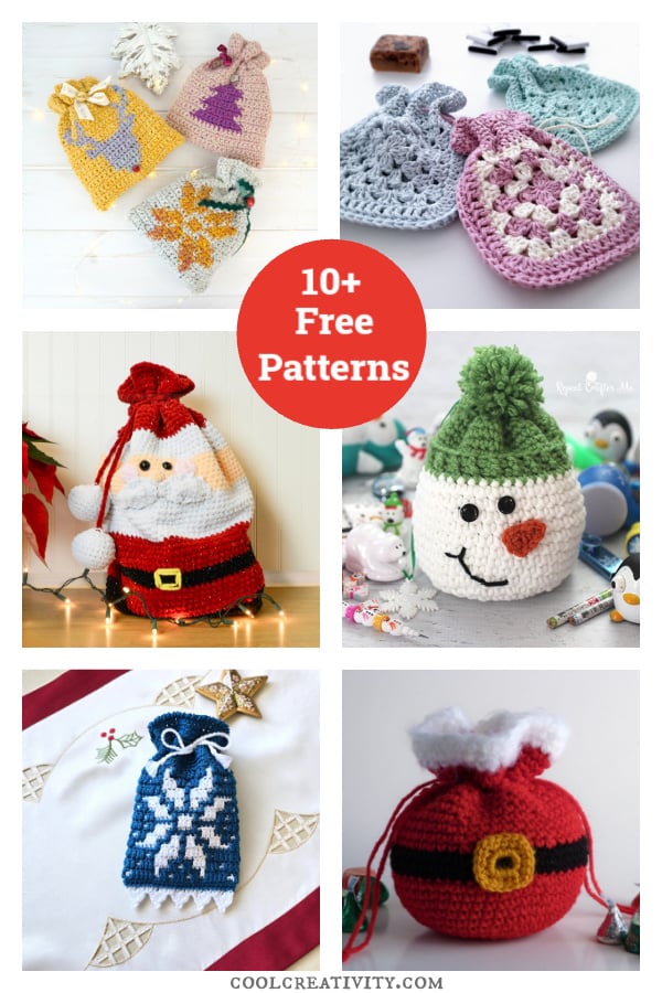 10+ Christmas Gift Sack Bag Free Crochet Patterns