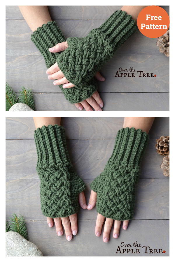 Celtic Weave Fingerless Gloves Free Crochet Pattern