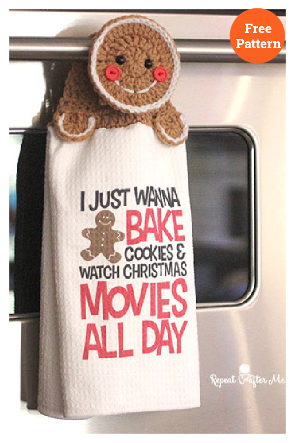 Gingerbread Towel Topper Free Crochet Pattern 