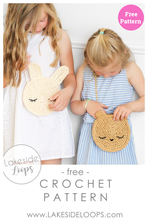 Kids Bunny and Bear Cross Body Bag Free Crochet Pattern