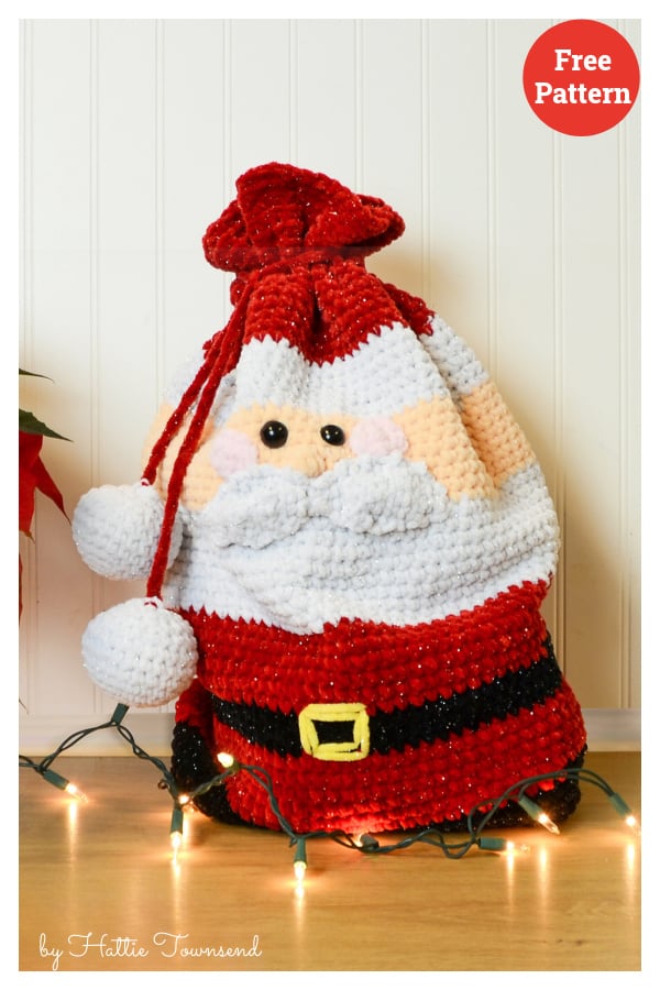 Santa Gift Bag Free Crochet Pattern 