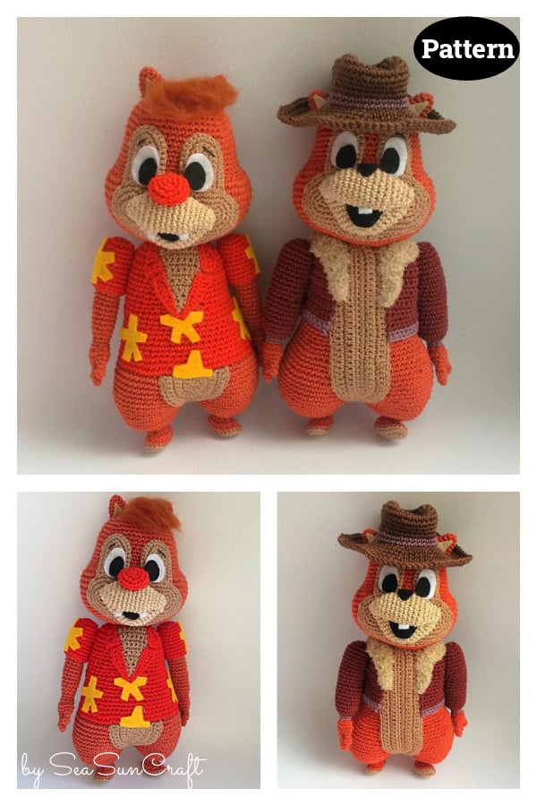 Amigurumi Chip and Dale Chipmunk Crochet Pattern 