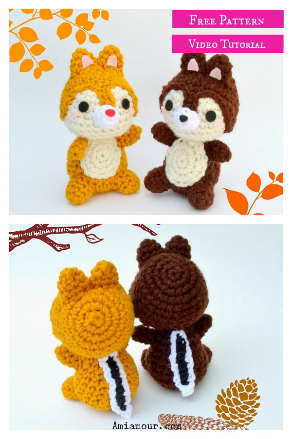 Amigurumi Chipmunk Free Crochet Pattern and Video Tutorial