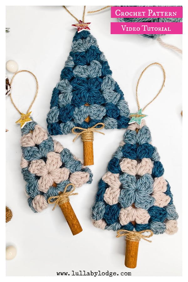 Granny Square Christmas Trees Crochet Pattern and Video Tutorial