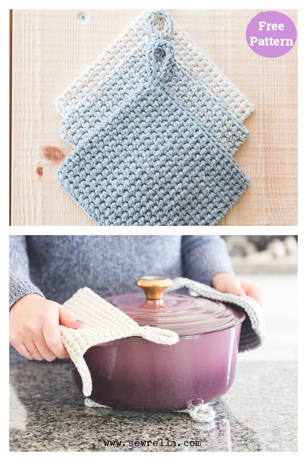Double Thick Potholders Free Crochet Pattern