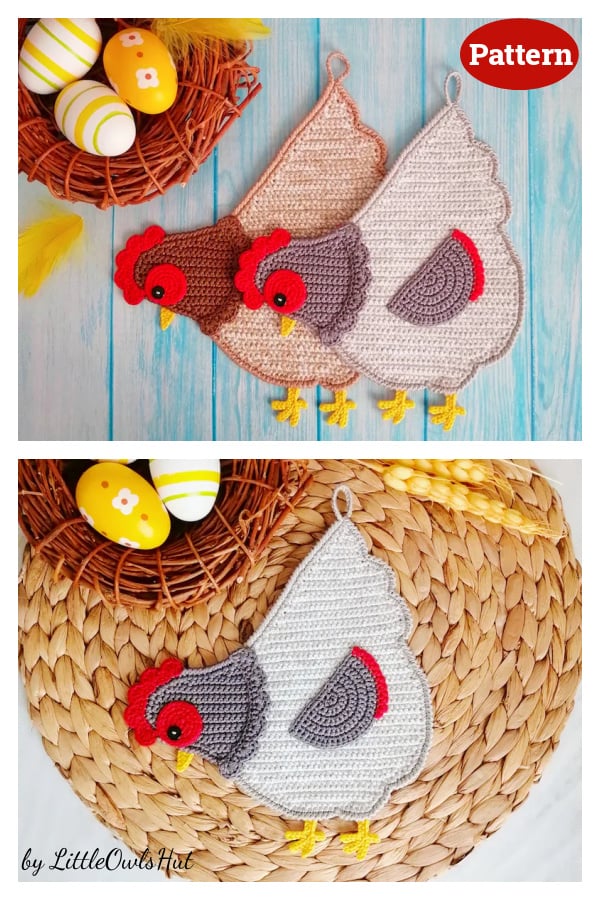 Chicken Hen Hot Pad Crochet Pattern