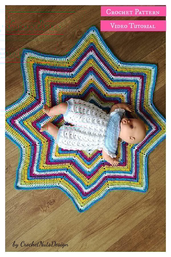 8 Point Star Blanket Crochet Pattern and Video Tutorial