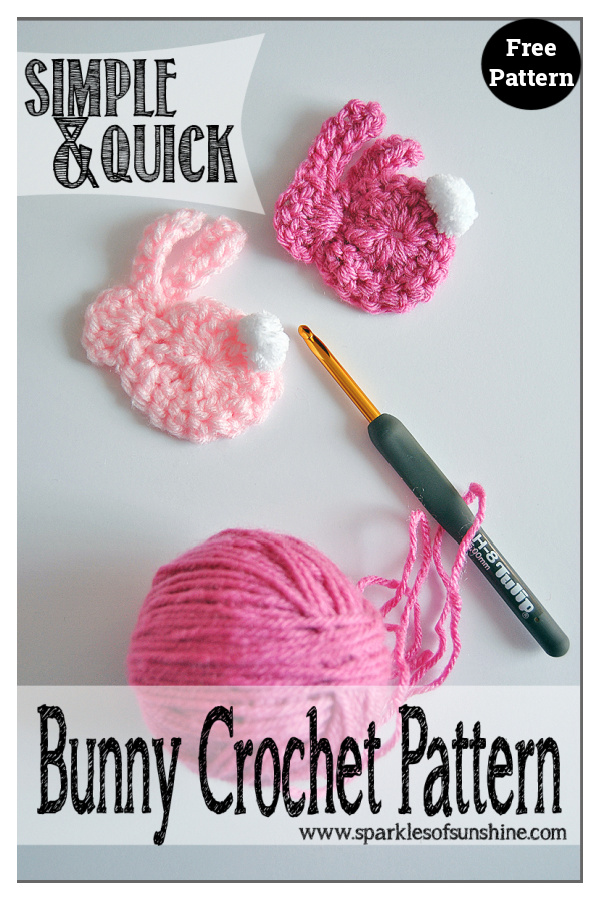 Simple and Quick Bunny Applique Free Crochet Pattern