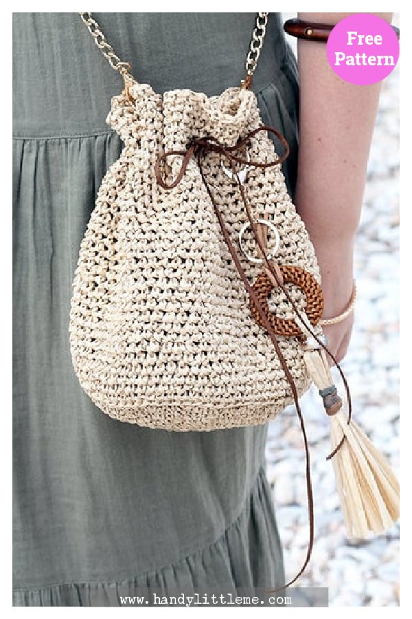 Drawstring Bag Free Crochet Pattern 