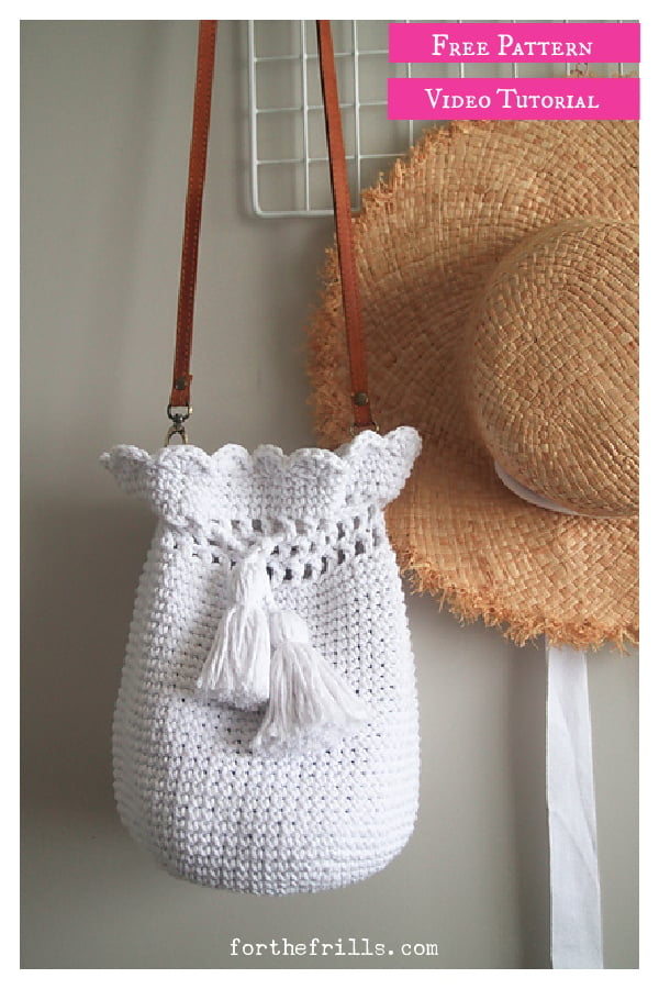 Scallop Bucket Bag Free Crochet Pattern and Video Tutorial