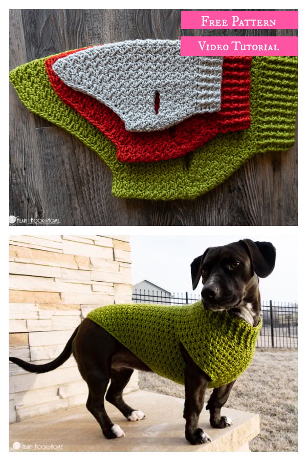 Easy Dog Sweater Free Crochet Pattern and Video Tutorial