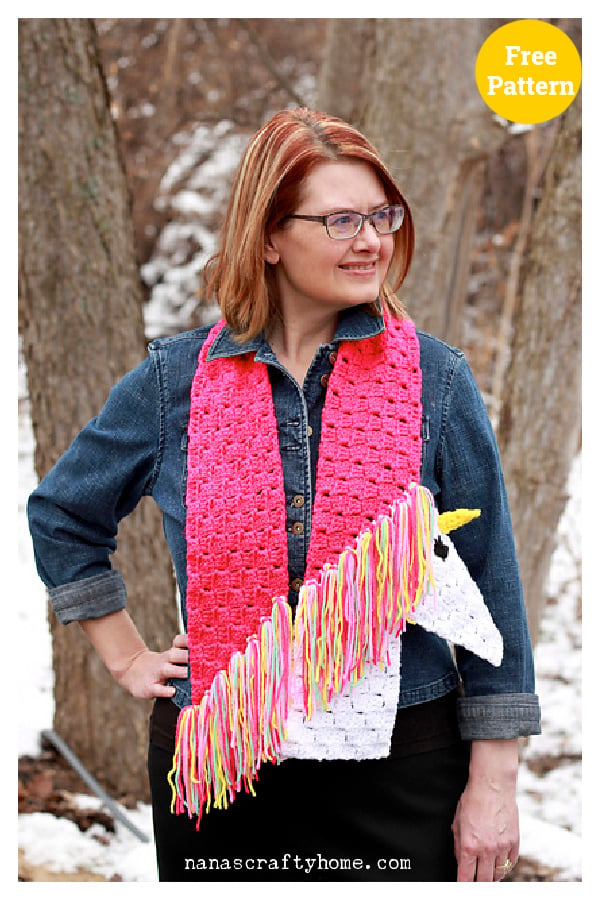 C2C Unicorn Scarf Free Crochet Pattern