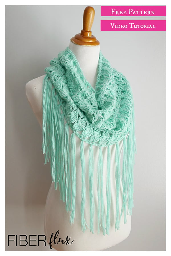 Minty Meadows Fringe Cowl Free Crochet Pattern and Video Tutorial