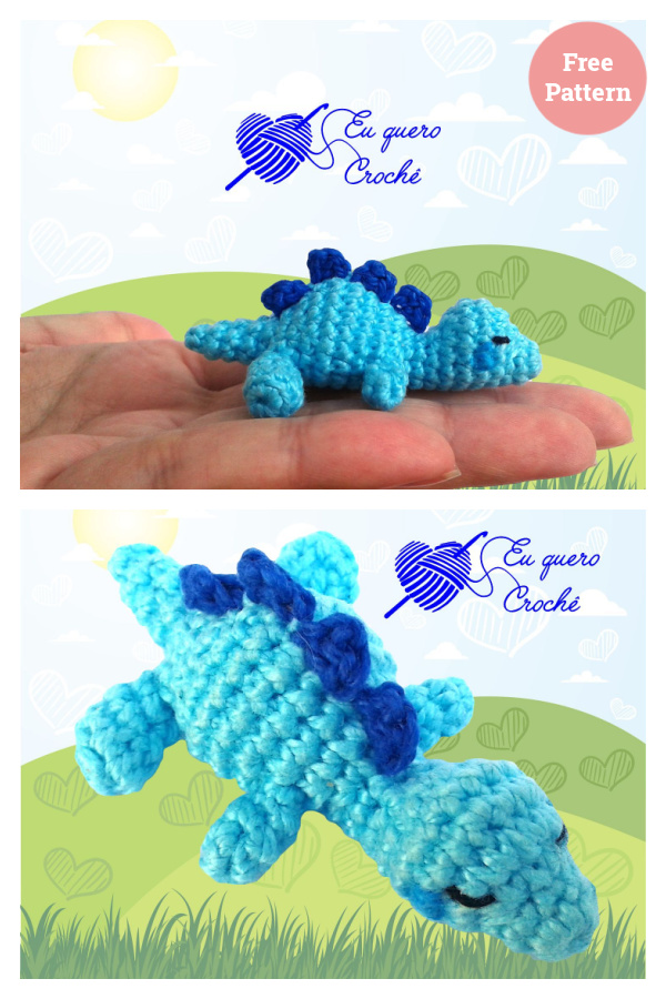 Tiny Sleeping Baby Dino Amigurumi Free Crochet Pattern