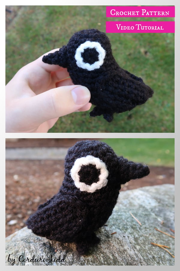 Creeping Crow Plushie Crochet Pattern and Video Tutorial