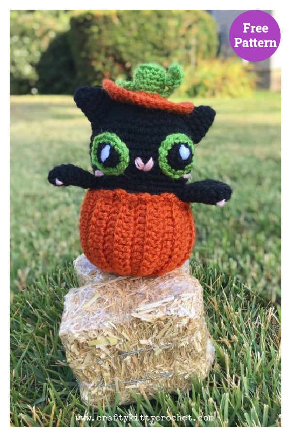 Halloween Pumpkin Kitty Free Crochet Pattern