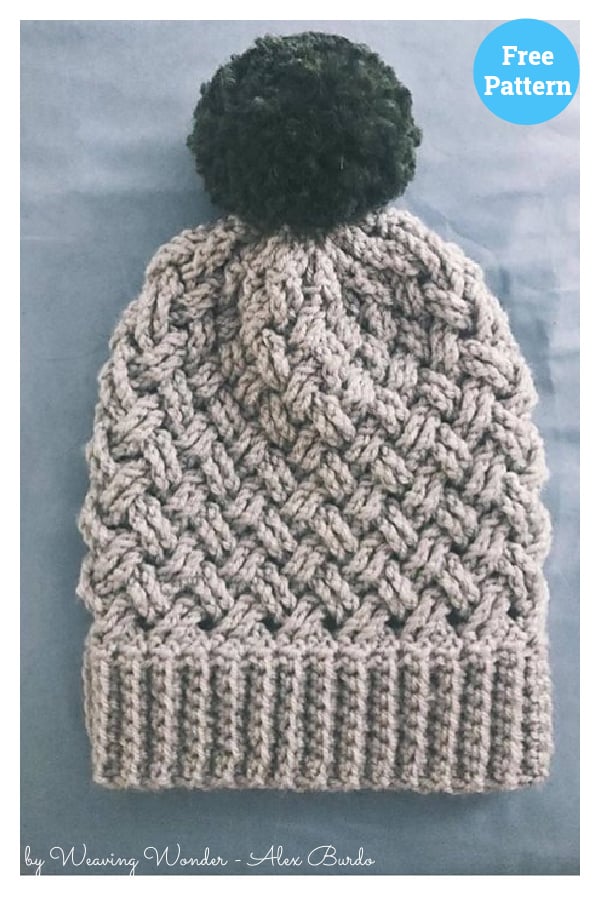 Aspen Basketweave Beanie Free Crochet Pattern