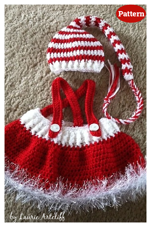 Baby Santa Hat and Skirt Crochet Pattern 