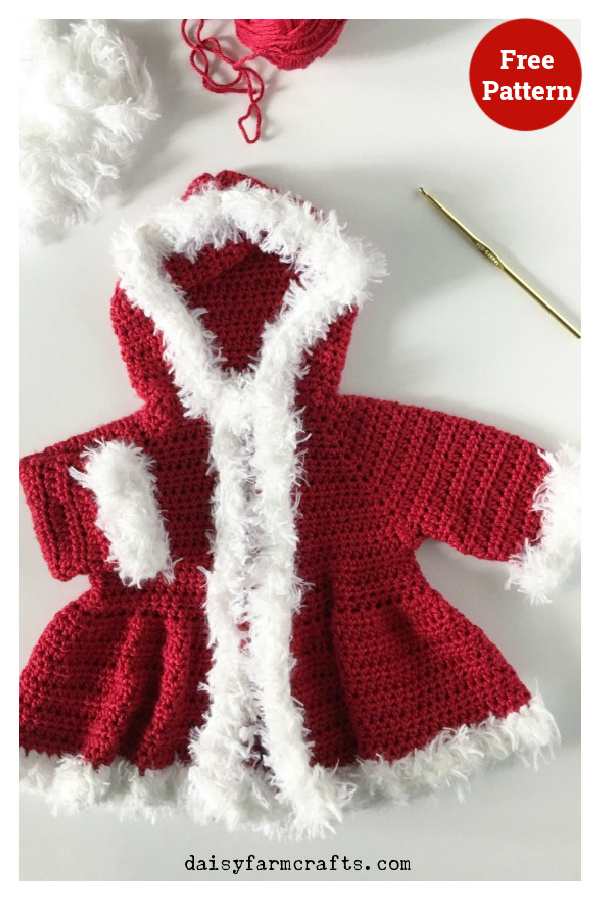 Christmas Baby Sweater Free Crochet Pattern