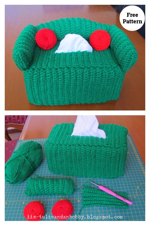 Couch Tissue Box Cover Free Crochet Pattern