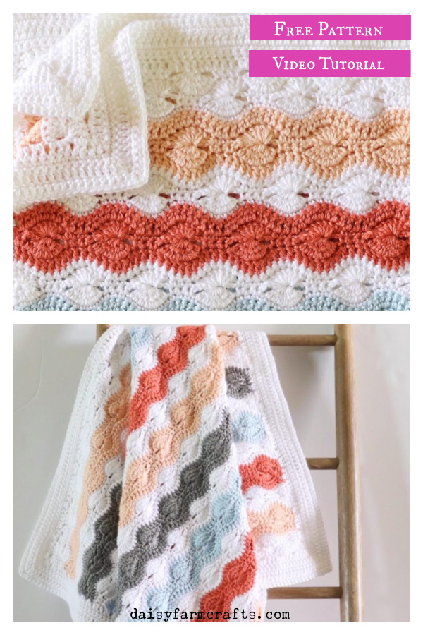 Modified Catherine’s Wheel Stitch Baby Blanket Free Crochet Pattern and Video Tutorial