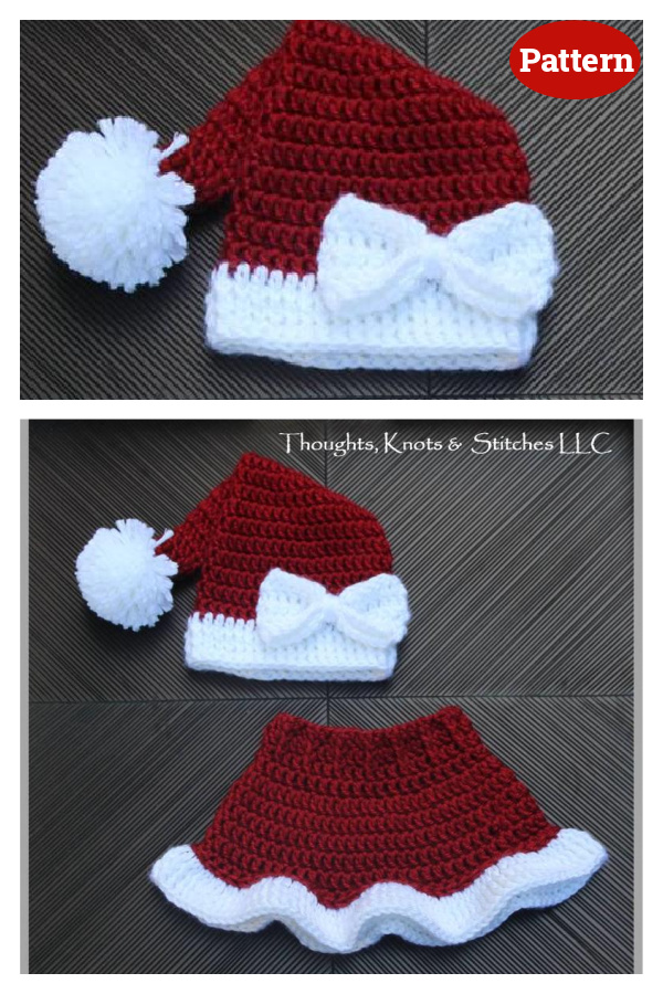 Mrs. Claus' Santa Hat & Skirt Crochet Pattern 