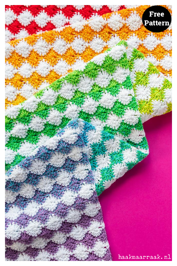 Rainbow Catherine Wheel Blanket Free Crochet Pattern