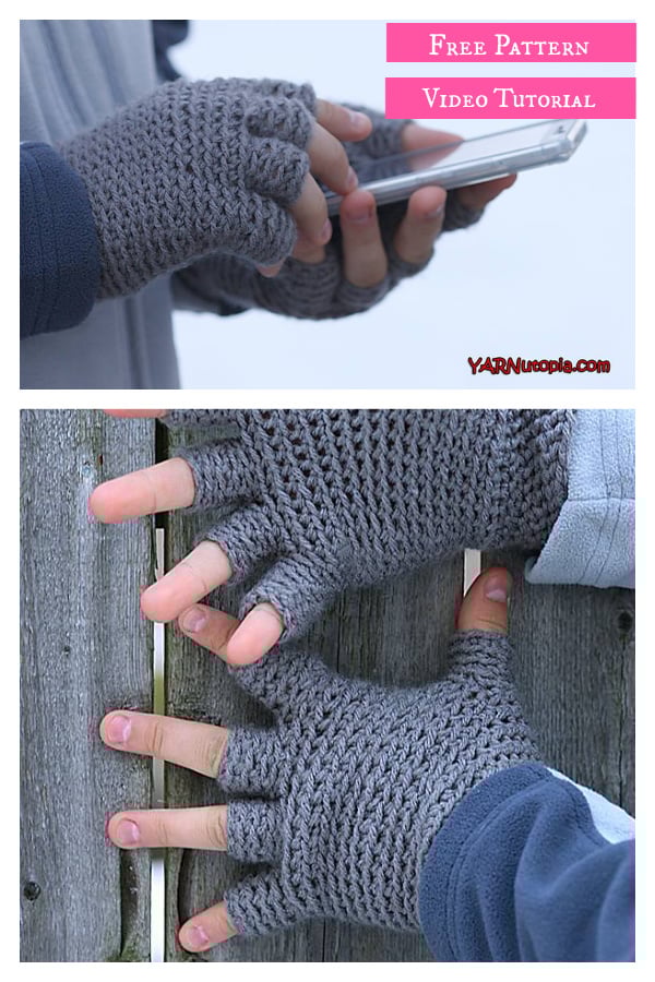 Freestyle Fingerless Gloves Free Crochet Pattern and Video Tutorial