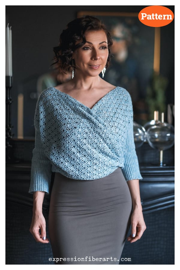 Embrasser Sweater Wrap Scarf Crochet Pattern 