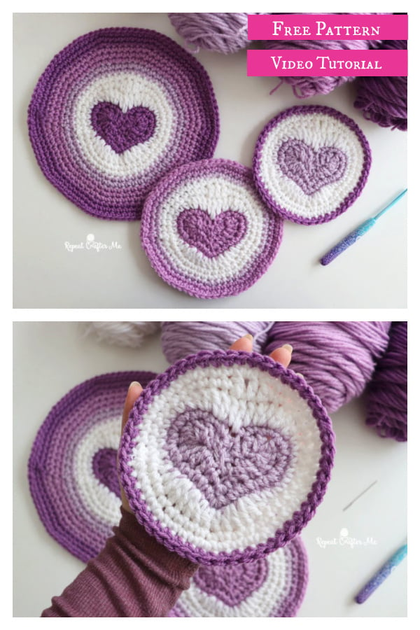 Heart in a Circle Free Crochet Pattern and Video Tutorial 