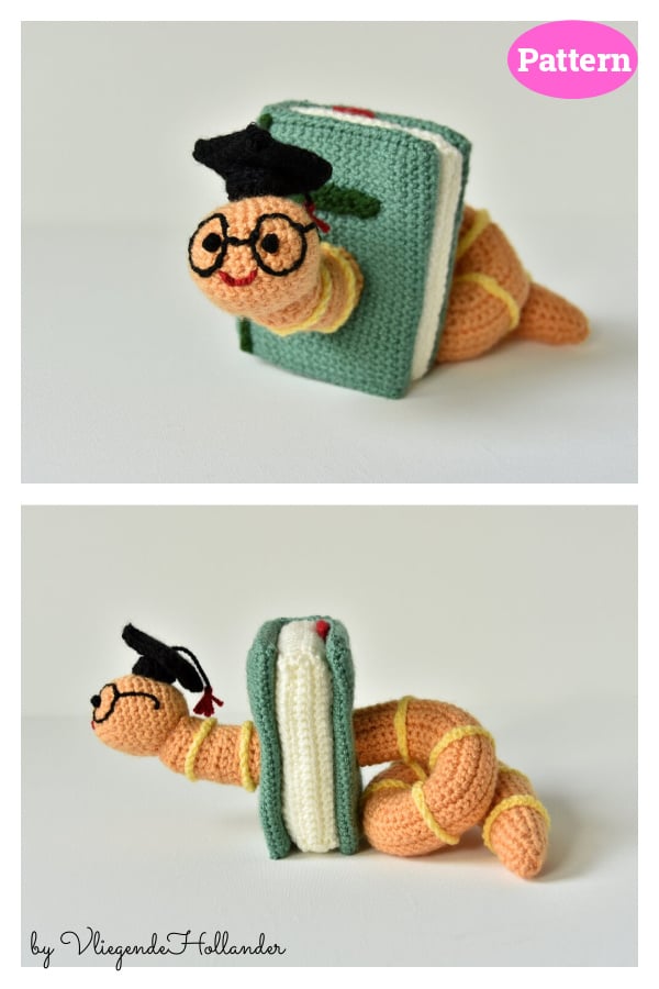 Bookworm Amigurumi Crochet Pattern