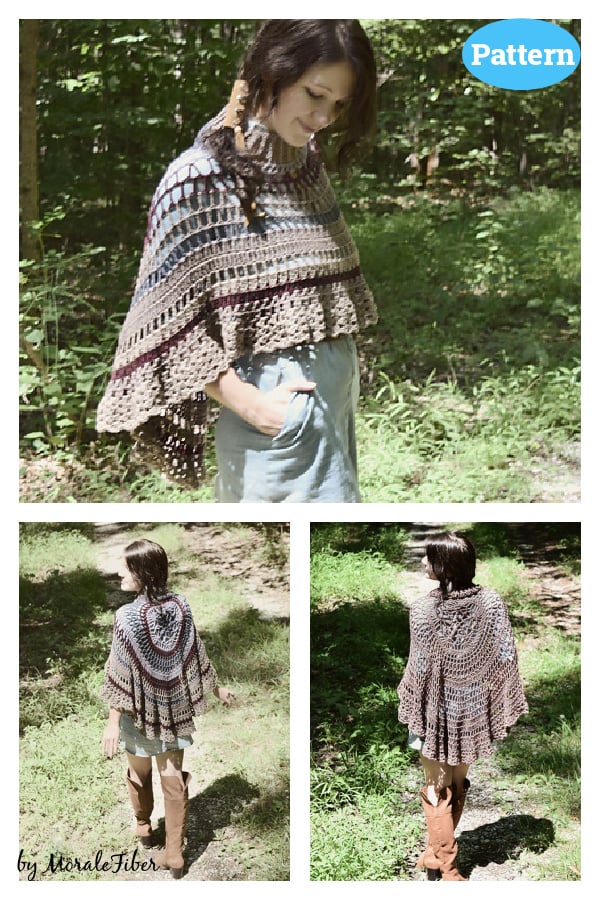 Lace Mesh Mandala Asymmetrical Circular Poncho Crochet Pattern