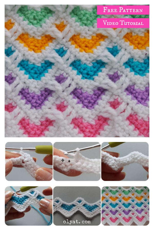 Heart Zig Zag Stitch Free Crochet Pattern and Video Tutorial 