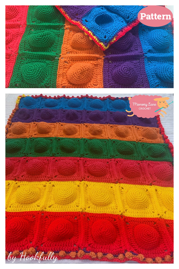 Bubble Burst Rainbow Blanket Crochet Pattern