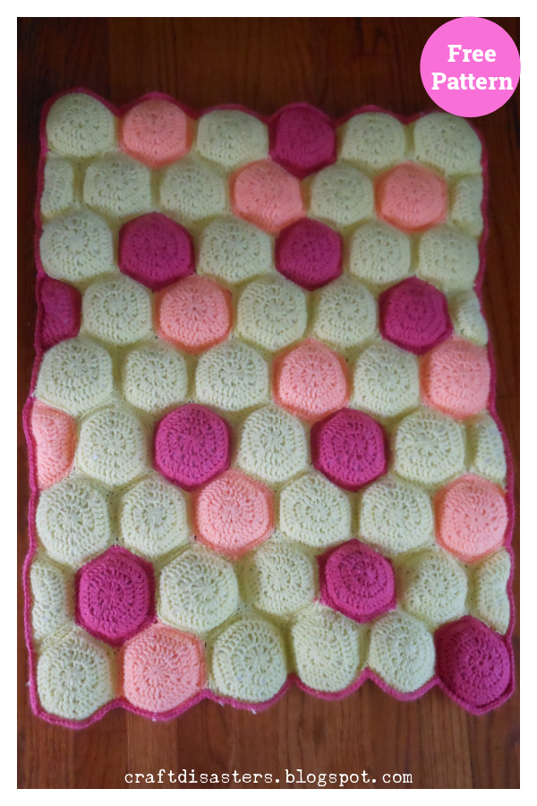 Hexa-Puff Quilt Free Crochet Pattern 