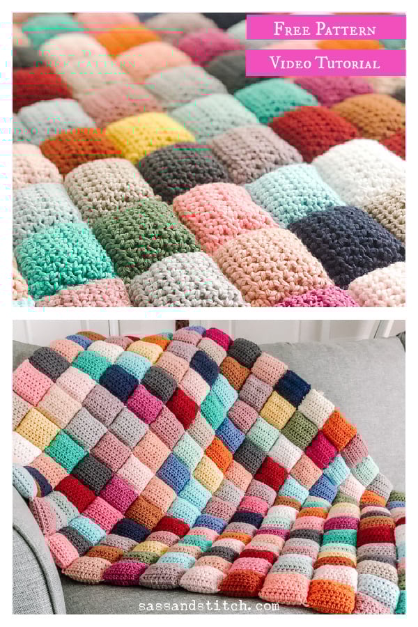 Puff Quilt Free Crochet Pattern and Video Tutorial 