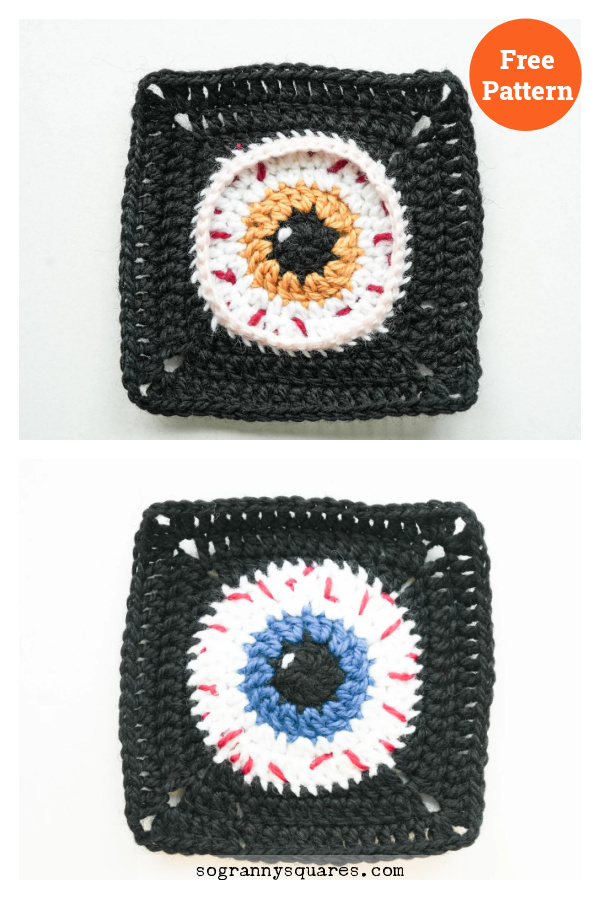 Devil Eye Square Free Crochet Pattern