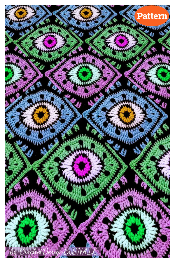 Evil Eye Granny Crochet Pattern