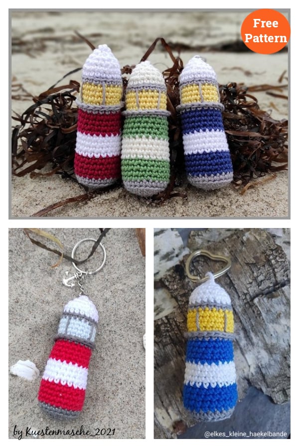 Lighthouse Keychain Free Crochet Pattern