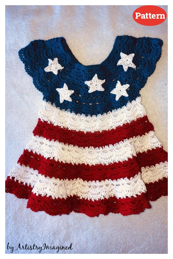 Patriotic Baby Dress Crochet Pattern